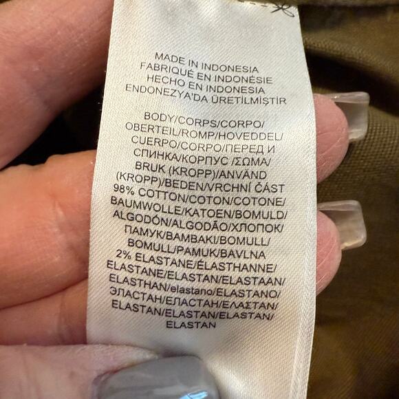 Women's Lauren Ralph Lauren Olive Crop Cargo Button Front Shirt Jacket Size 10 - Picture 4 of 10